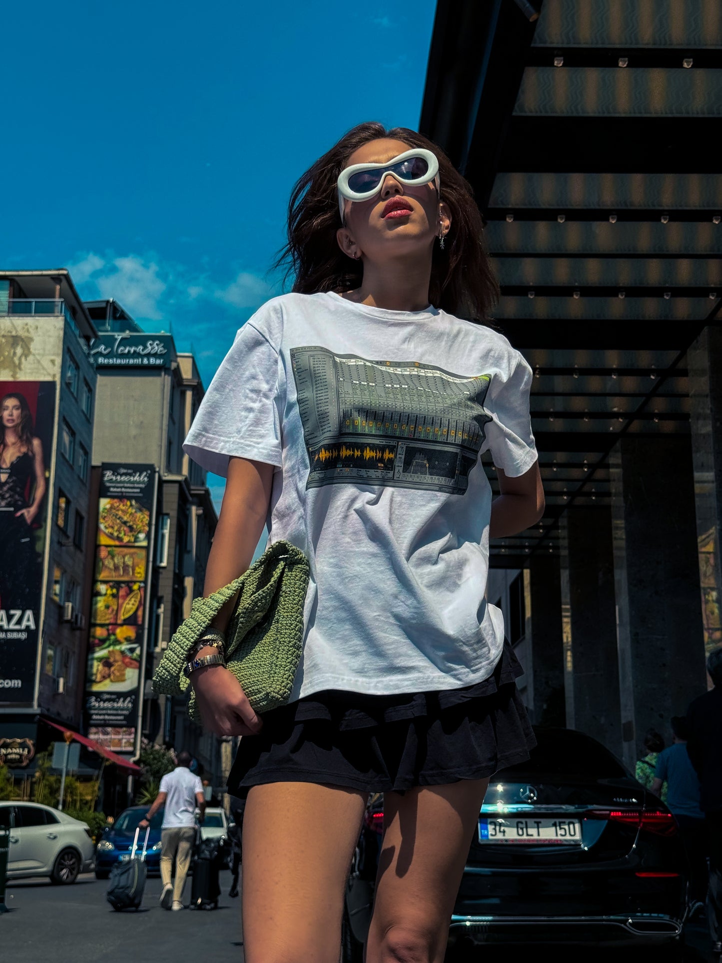 VECODER | Kadın Beyaz Regular Fit Baskılı Kısa Kollu T-shirt (100-K-0061)