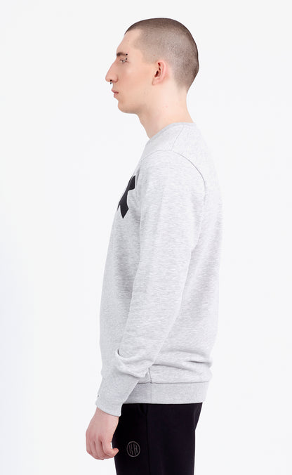 GONG | Erkek Gri Regular Fit Baskı Detaylı Bisiklet Yaka Sweatshirt (200-E-0031)