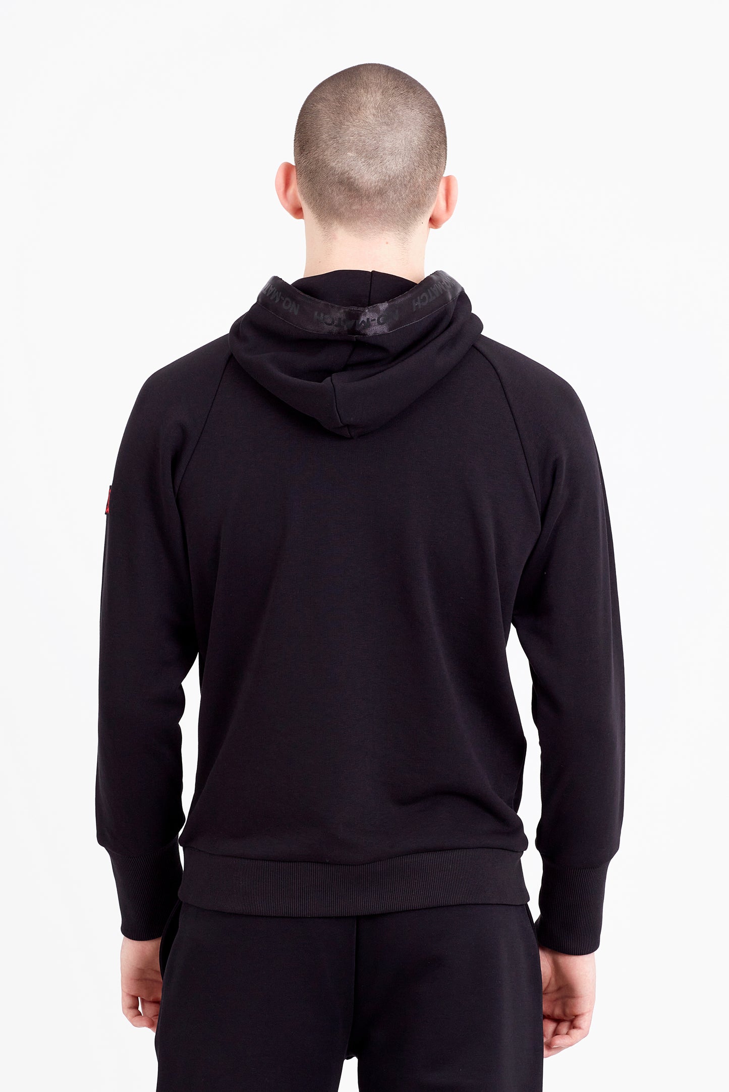 PERCUSSION | Erkek Siyah Regular Fit Baskı Şerit Detay Cepli Kapüşonlu Sweatshirt (200-E-0045)