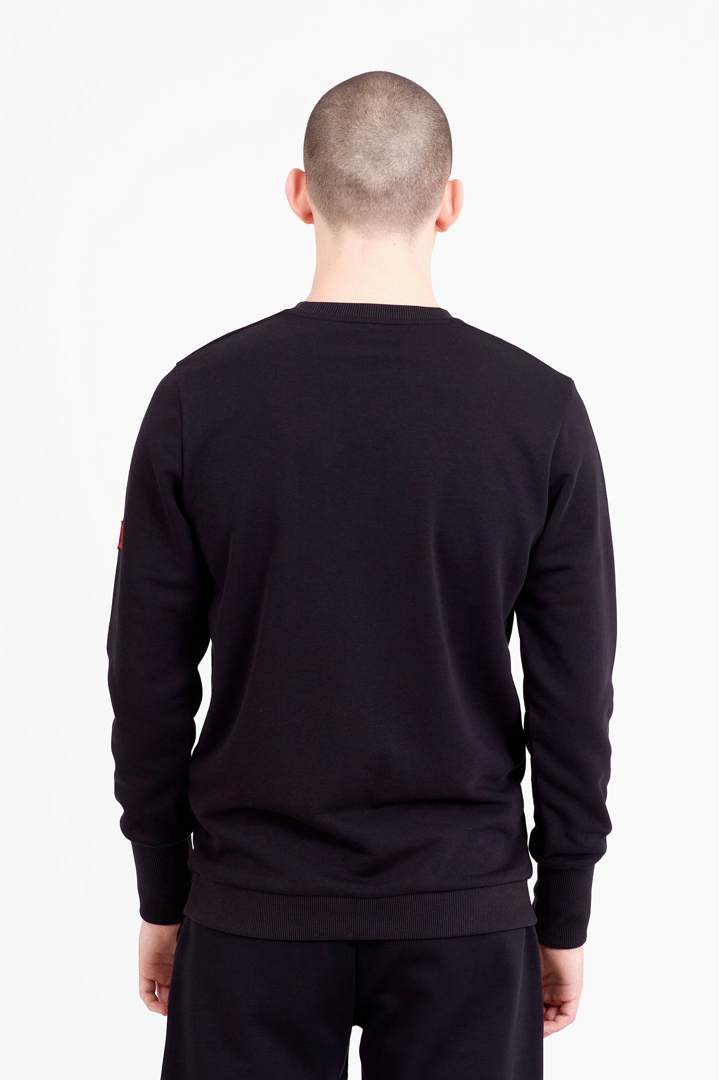 GARGLE | Erkek Siyah Regular Fit Techno Baskılı Bisiklet Yaka Sweatshirt (200-E-0027)